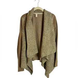 Prana Women’s Demure Wool Blend Drape Cardigan Sweater Knit Brown Size Medium